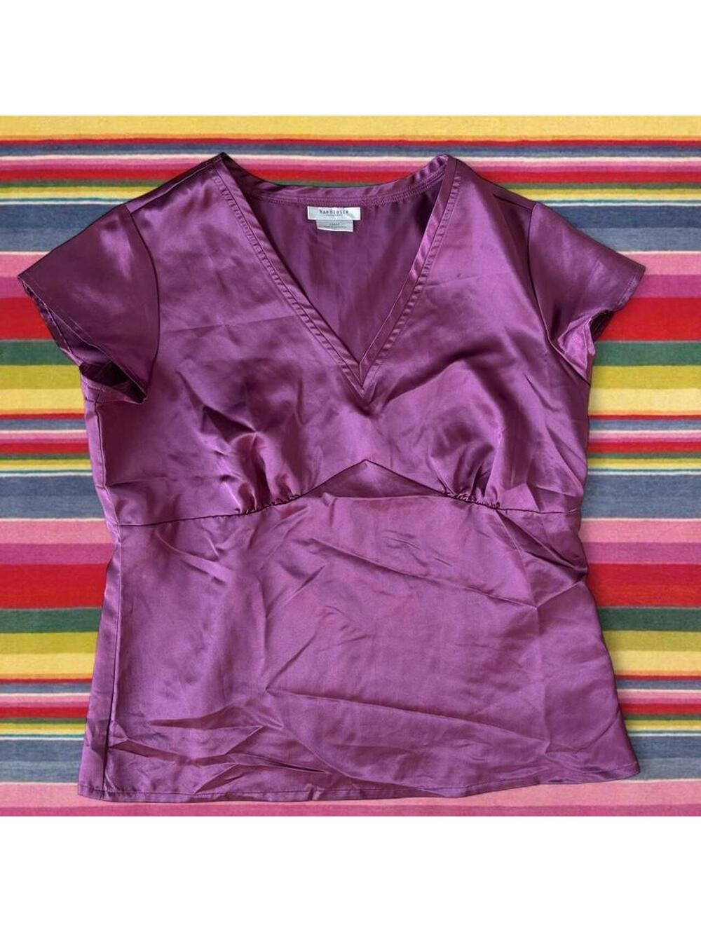 Y2K Van Heusen purple satin top